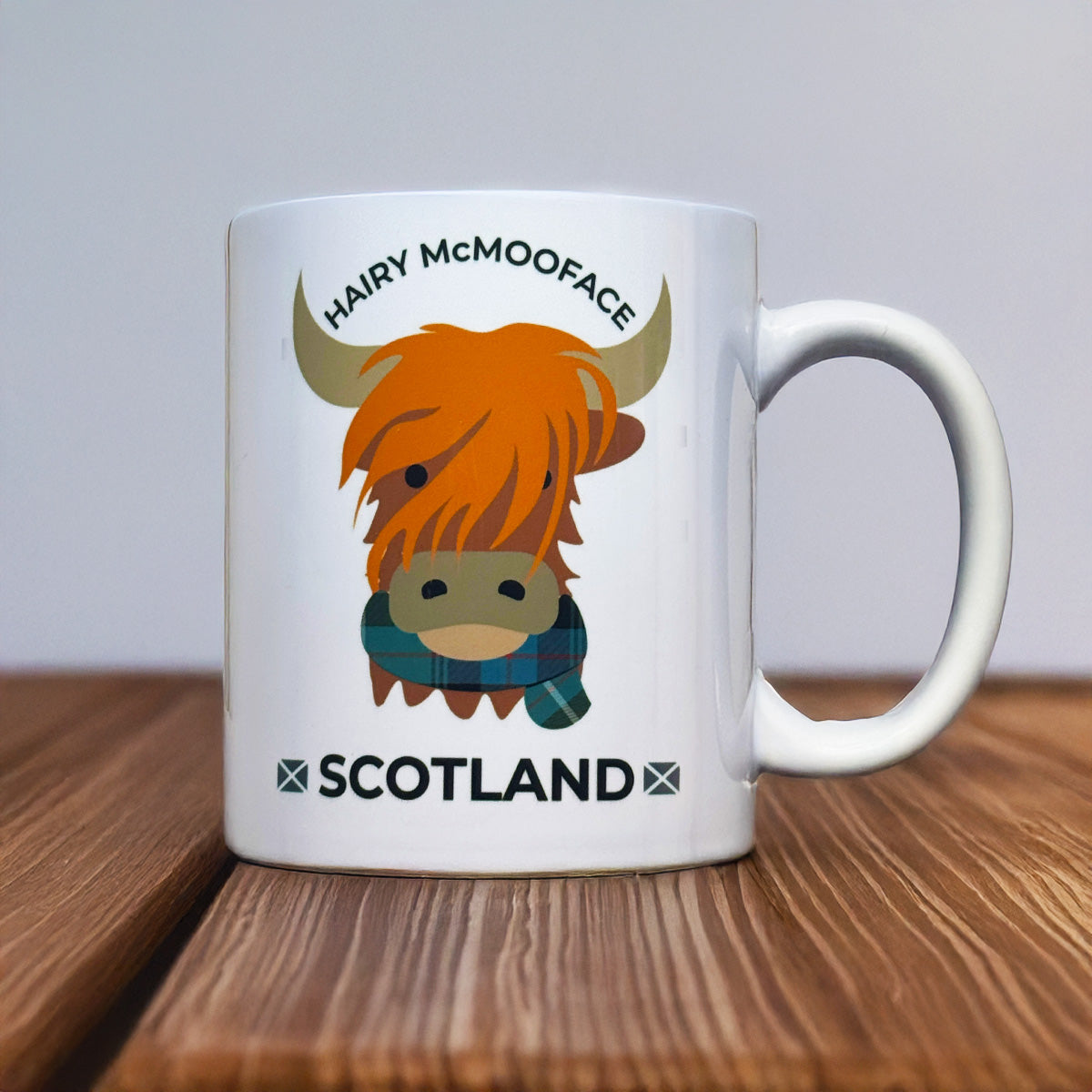 Hairy McMooface™ Mug – Scottish Highland Coo Design